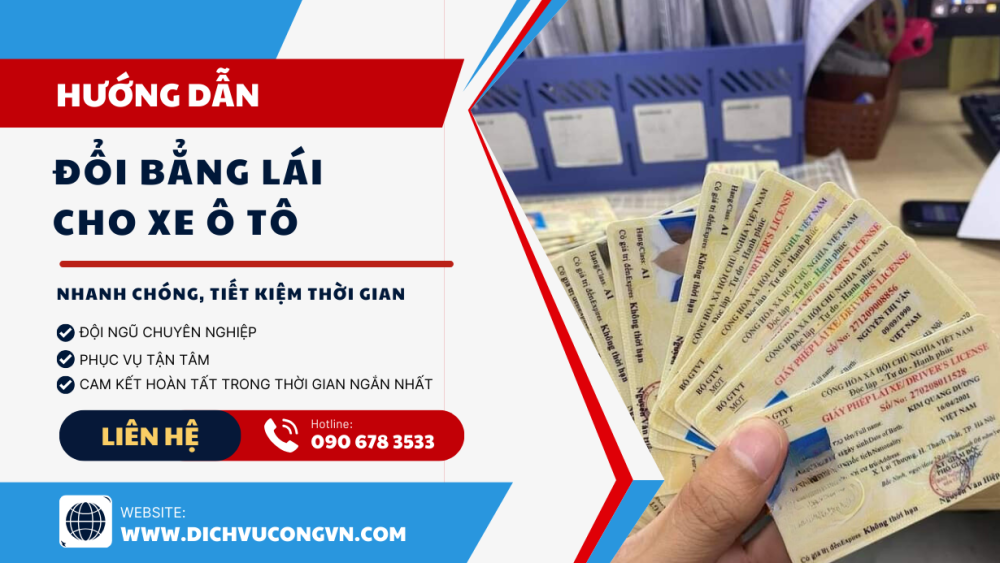 Đổi bằng lái xe ô tô Phú Thọ nhanh chóng uy tín